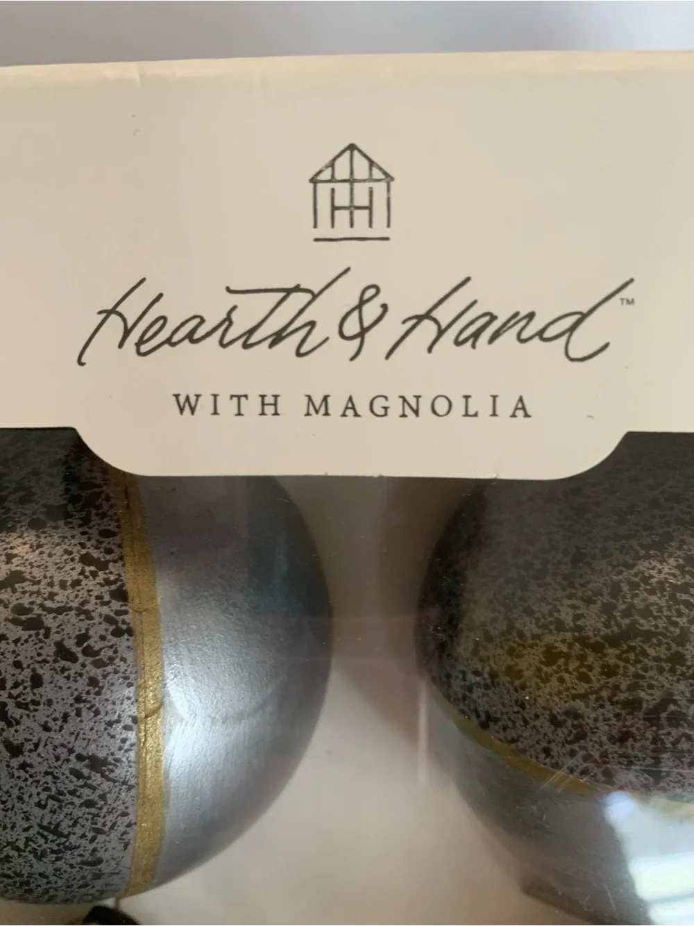 Hearth & Hand w/Magnolia Galvanized Ornament Set 4 Christmas Balls NIB